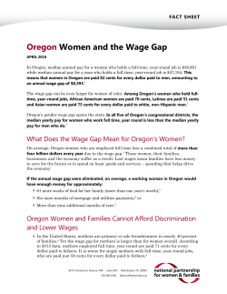 Oregon Women and the Wage Gap