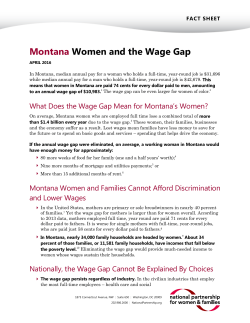 Montana Women and the Wage Gap