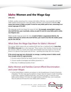 Idaho Women and the Wage Gap