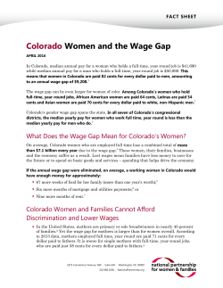 Colorado Women and the Wage Gap
