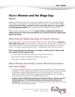 Maine Women and the Wage Gap