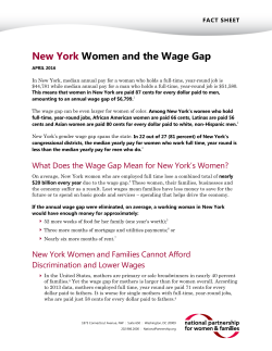 New York Women and the Wage Gap