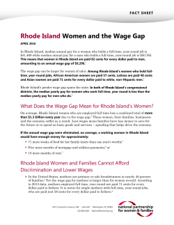 Rhode Island Women and the Wage Gap