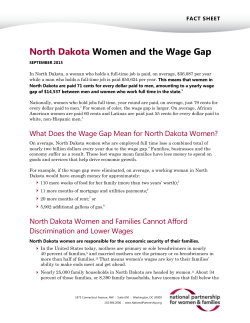 North Dakota Women and the Wage Gap