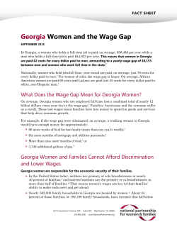 Georgia Women and the Wage Gap