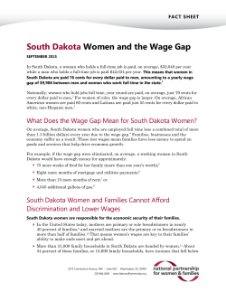 South Dakota Women and the Wage Gap