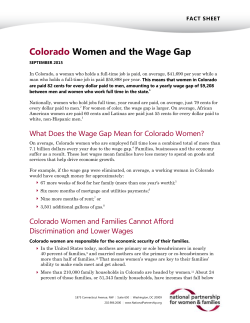 Colorado Women and the Wage Gap