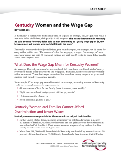 Kentucky Women and the Wage Gap
