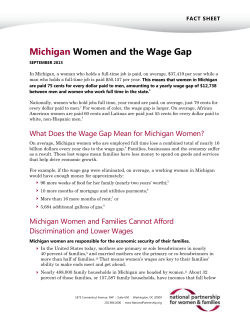 Michigan Women and the Wage Gap
