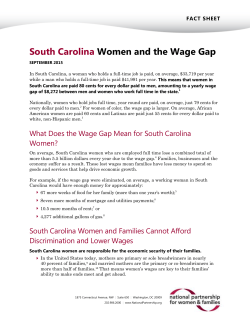 South Carolina Women and the Wage Gap