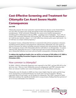 Cost-Effective Screening and Treatment for Chlamydia Can Avert Severe Health Consequences