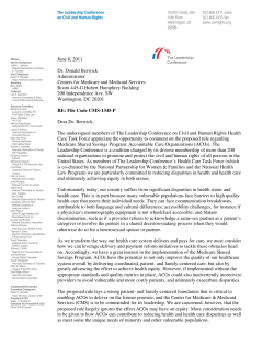 CMS Rule on Medicare Shared Savings Program: Accountable Care Organizations (ACOs) (June 2011)