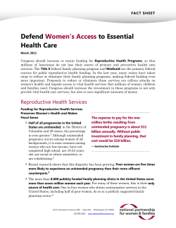 Defend Women&rsquo;s Access to Essential Health Care