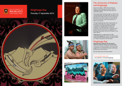 Kīngitanga Day 2015 Programme