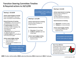Steering Committee 2009 timelines
