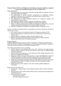 Indigenous Review Progress Report