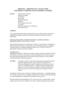 Minutes 3rd August, 2010 - Pathway Courses Committee