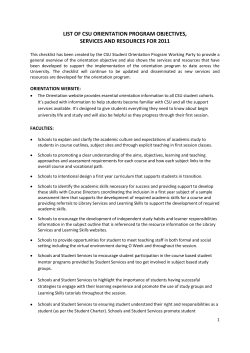Checklist - Orientation Objectives