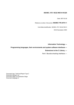 ISO/IEC TR 24731, Extensions to the C Library, Part I: Bounds-checking interfaces