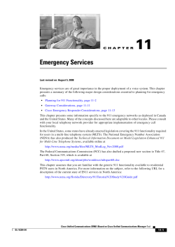 Chapter 11 Emergency Services