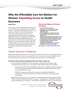 expands affordable health coverage to millions of women