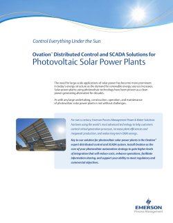 Ovation DCS and SCADA Solution for Photovoltaic Solar Plants