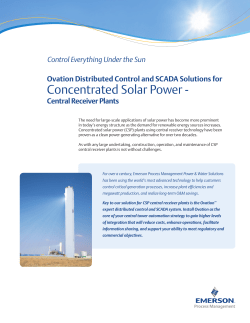 Ovation DCS and SCADA Solution for Concentrated Solar Power Central Receiver Plants