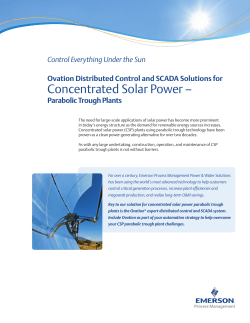 Ovation DCS and SCADA Solution for Concentrated Solar Power Parabolic Trough Plants