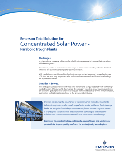 Emerson Total Solution for Concentrated Solar Power Parabolic Trough Plants
