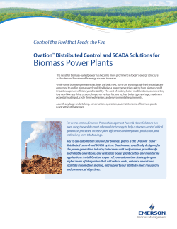 Ovation Distributed Control and SCADA Solutions for Biomass Power Plants