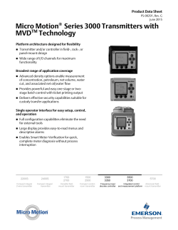 Series 3000 Transmitters and Controllers Data Sheet