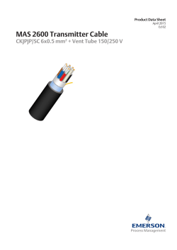 Product Data Sheet: MAS 2600 Transmitter Cable