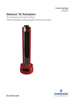 Product Data Sheet: Damcos&trade; SC Actuators