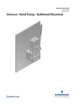 Product Data Sheet: Damcos&trade; Hand Pump, Bulkhead Mounted