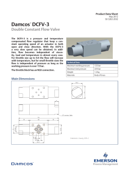 Product Data Sheet: Damcos&trade; DCFV-3 Double Pressure Reduction Valve