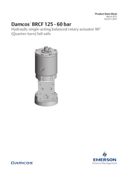 Product Data Sheet: Damcos&trade; BRCF 125, 60 bar