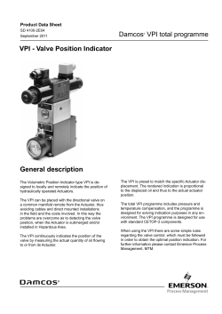Product Data Sheet: Damcos VPI total programme