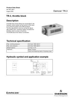 Product Data Sheet: Damcos TR-3 throttle block