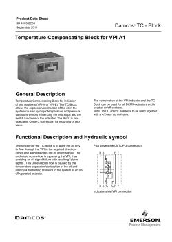 Product Data Sheet: Damcos Temperature Compensating Block