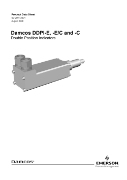 Product Data Sheet: Damcos Position Indicators DDPI-E, -E/C and C