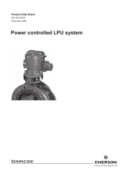 Product Data Sheet: Damcos Local Power Unit, Power Controlled