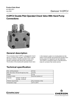 Product Data Sheet: Damcos H-DPCV H-DPCV