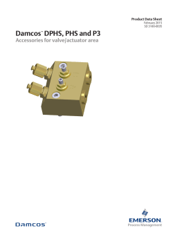 Product Data Sheet: Damcos DPHS, PHS and P3