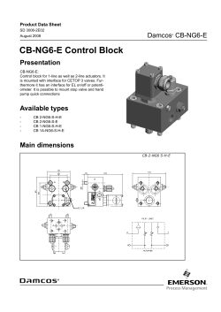 Product Data Sheet: Damcos CB-NG6-E Control Blok