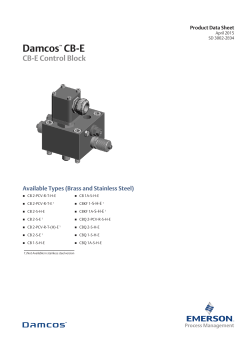 Product Data Sheet: Damcos CB-E Control Block