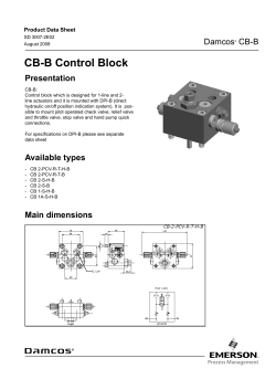 Product Data Sheet: Damcos CB-B Control Block