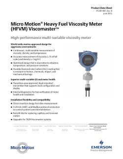 Micro Motion&reg; Heavy Fuel Viscosity Meter (HFVM) Viscomaster