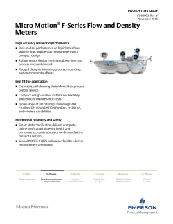 Micro Motion&reg; F-Series Flow and Density Meters