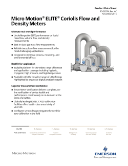 Micro Motion&reg; ELITE&reg; Coriolis Flow and Density Meters