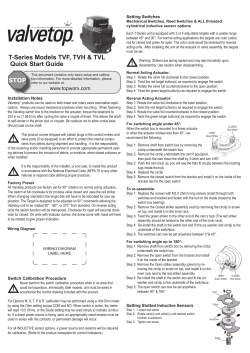 TopWorx TV-Series Quick Start Guide TVF, TVH, TVL